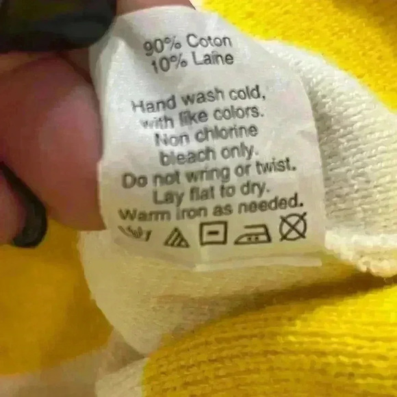 Madewell Yellow White Block Striped Wool Sweater - Picture 8 of 10